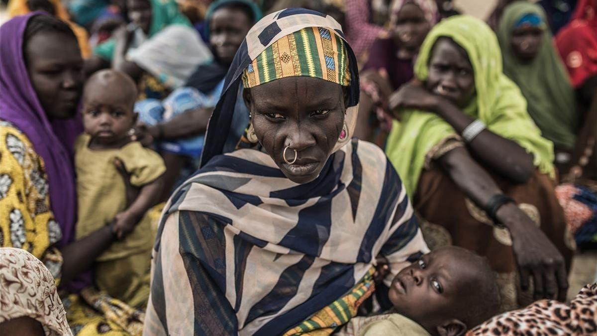 Mujeres desplazadas por la violencia de Boko Haram en la zona del lago Chad.