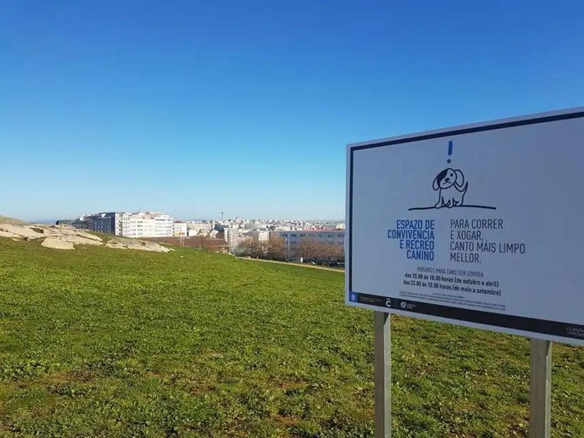 Zona de esparcimiento canino en el parque Adolfo Suárez
