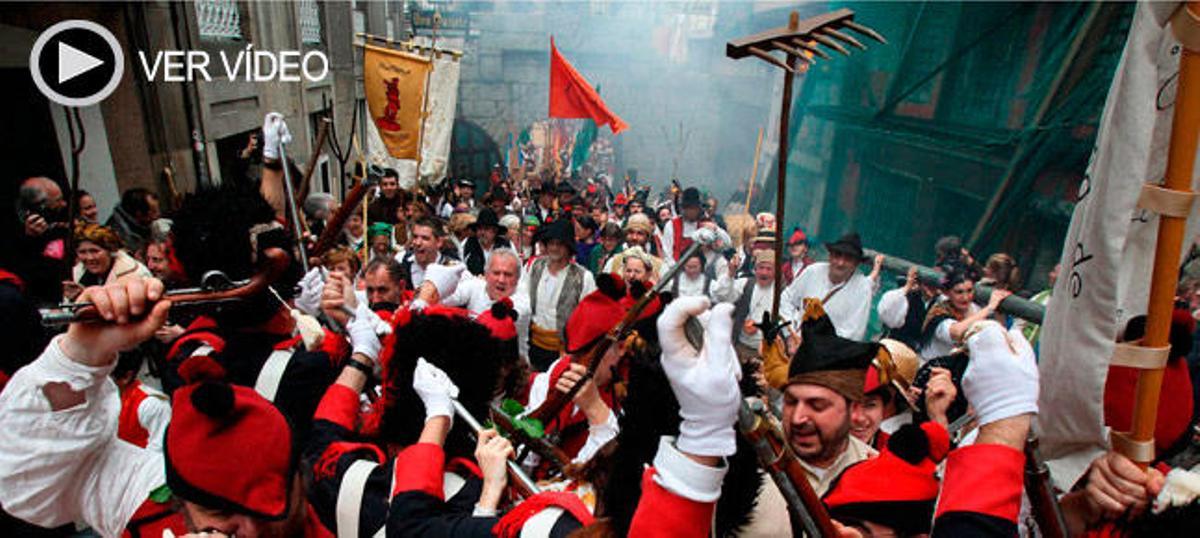 Recreación de la batalla en la Gamboa. / R.GROBAS