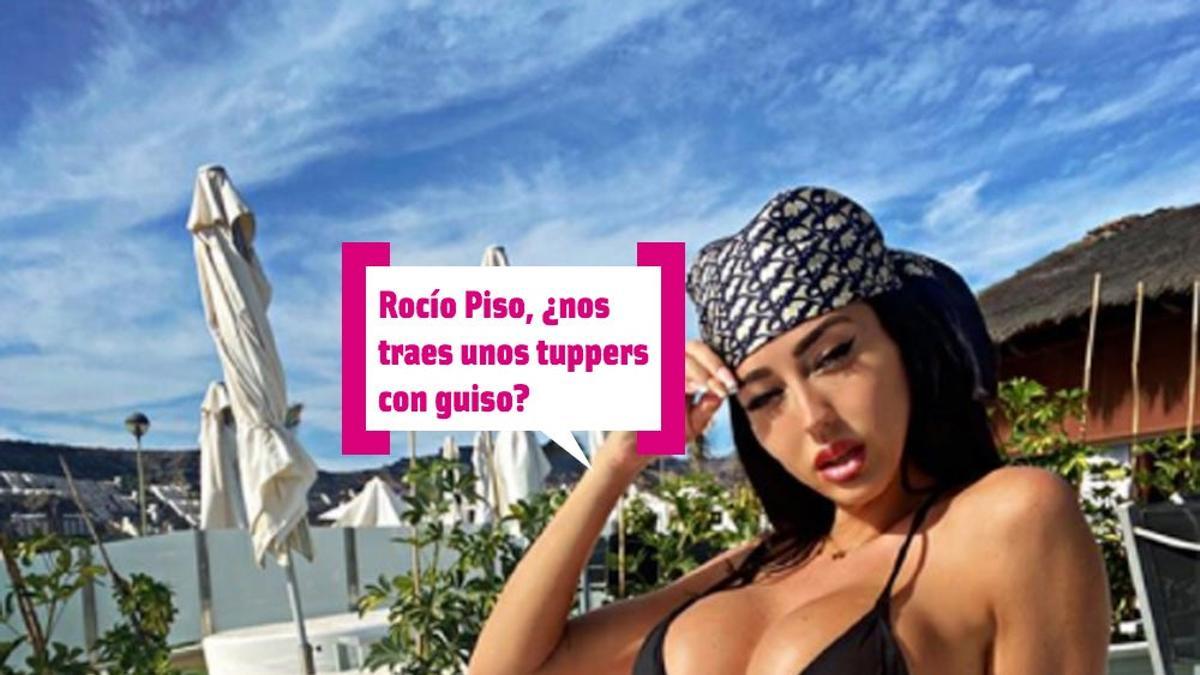 Aurah Ruiz en bikini con bocadillo para Rocío Piso