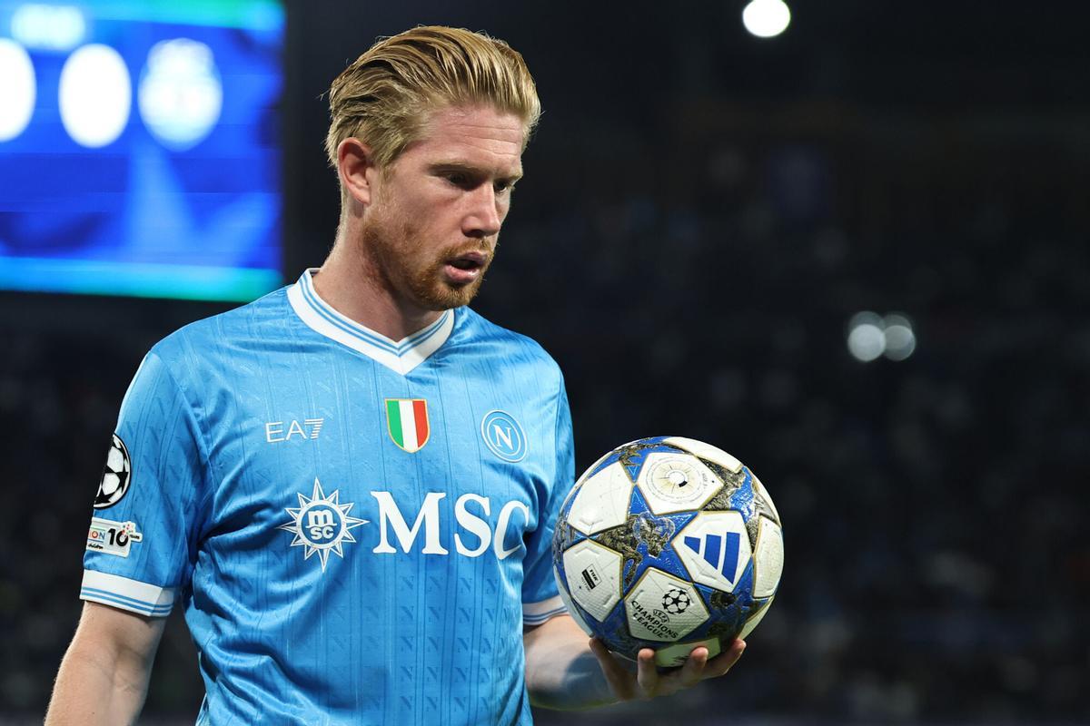 Napoli’s Kevin De Bruyne  during the UEFA Champions League football match between Napoli vs Sporting  - Champions League  2025/2026 - Diego Armando Maradona  stadium October 01, 2025 Naples, Italy sport soccer (Photo by Alessandro Garofalo/LaPresse)