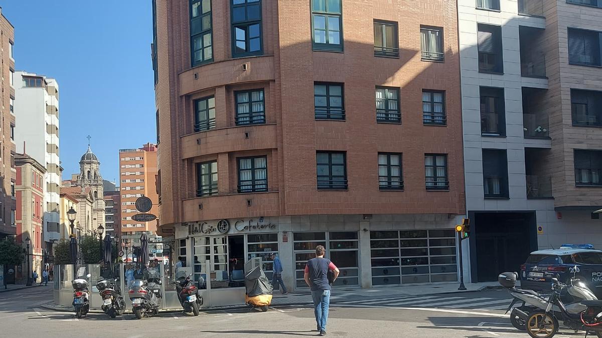 La zona del hotel afectado por el incendio, en la calle Pedro Duro.