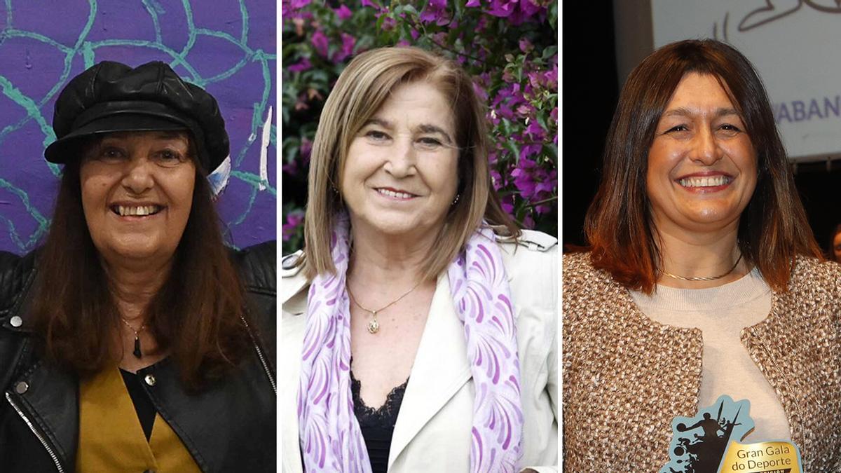 As gañadoras deste ano son (dende a esquerda): a pintora Menchu Lamas no apartado de Cultura; Rosa Fontaíña, fundadora da Rede de Mulleres Veciñais contra os Malos Tratos de Vigo, na de Feminismo; e Silvia Torres, responsable da Naviera Mar de Ons, na categoría de Turismo