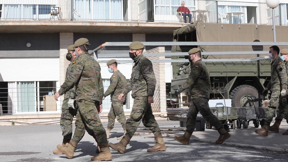 La residencia de Altabix de Elche, cuando en plena pandemia tuvo que ser desinfectada por el Ejército