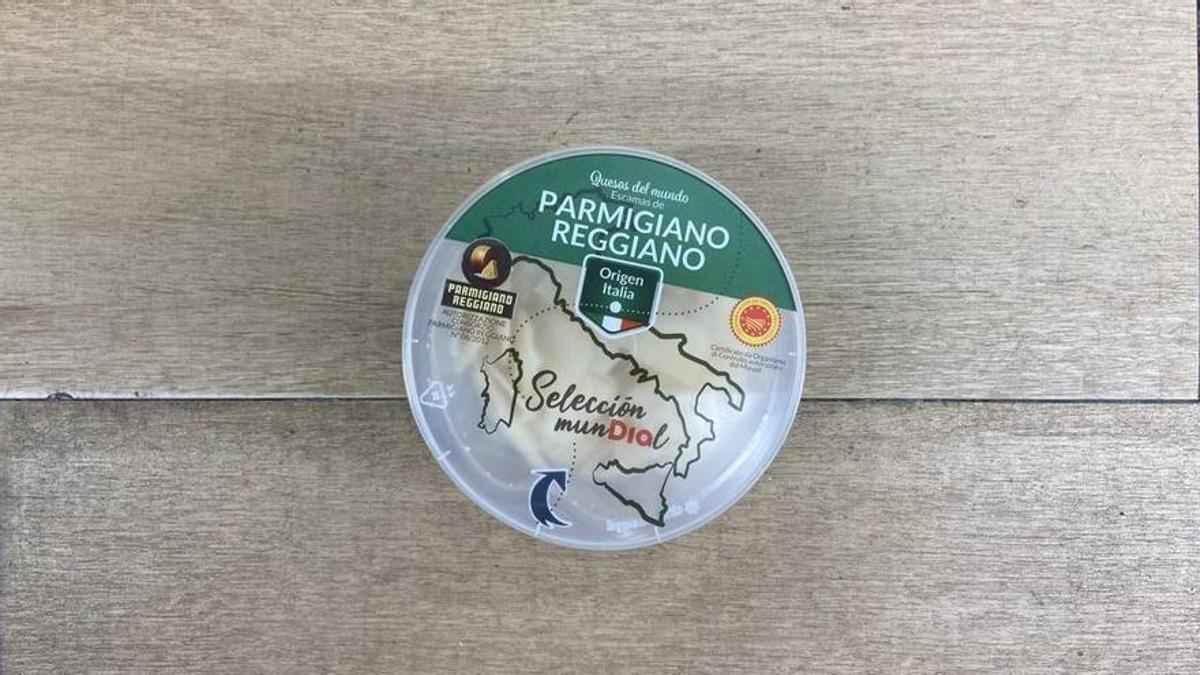 El parmigiano reggiano en escamas de Dia.