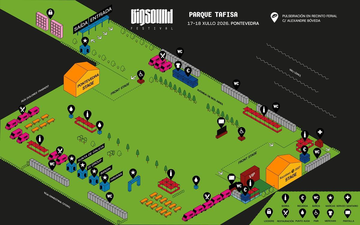 El mapa oficial del recinto donde se desarrollará el festival la semana que viene.