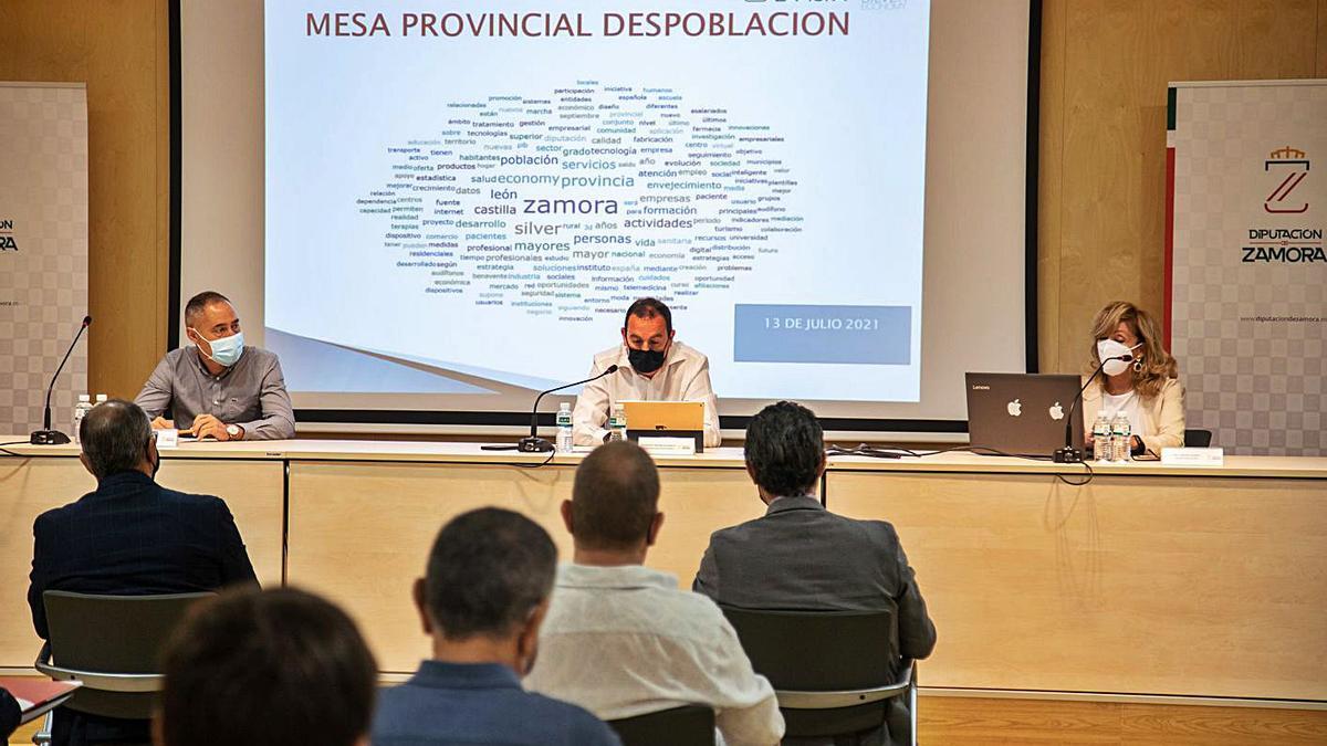 Reunión de la Mesa Provincial de la Despoblación celebrada ayer en Zamora.