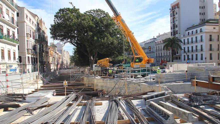 Una imagen de las obras del metro de Málaga.