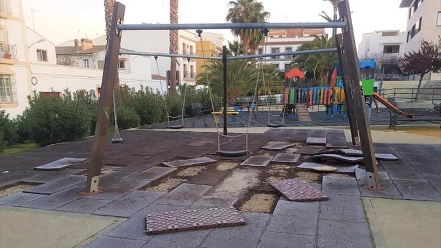 Destrozan parte del suelo en Santa Clara