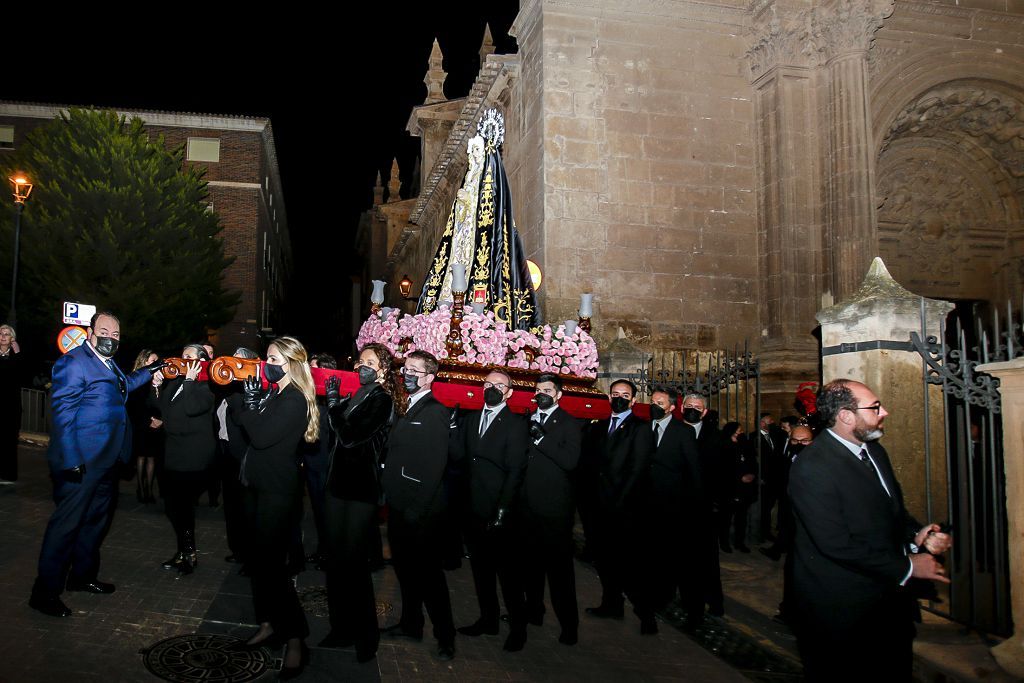 Semana Santa de Lorca 2022: Virgen de la Soledad del Paso Negro, iglesia y procesión