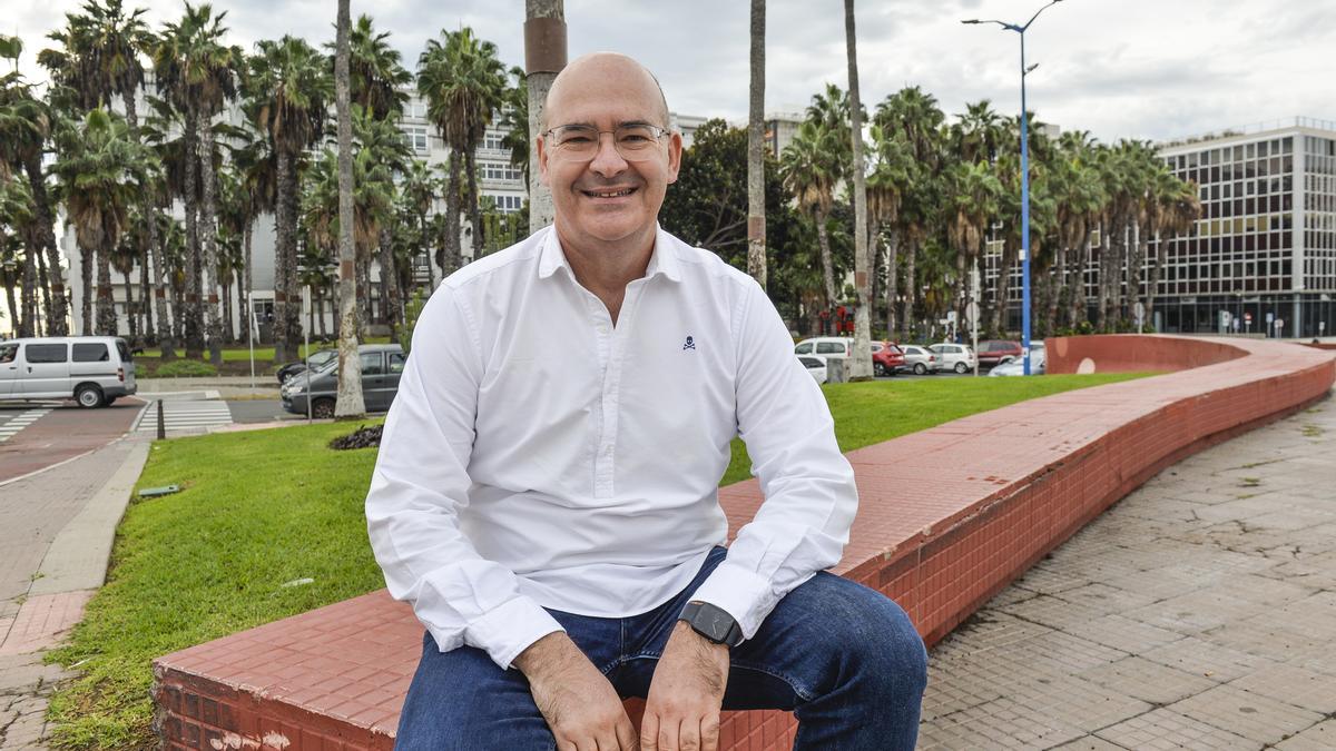 Pedro Crespo, presidente de ANPE Canarias, esta semana en la capital grancanaria.