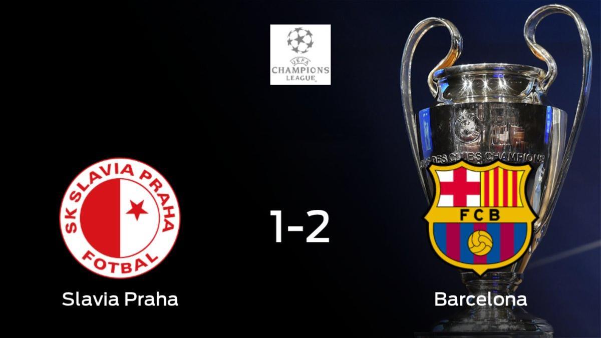 El Barcelona vence al Slavia Praha en el Sinobo Stadium (1-2)