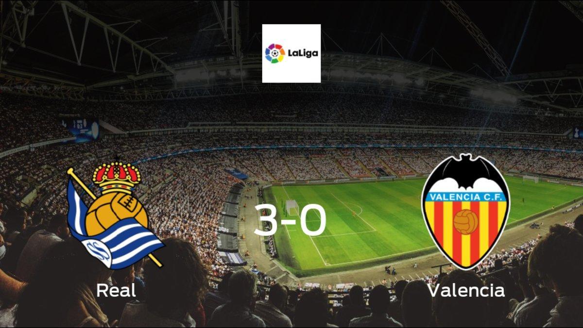 Real Sociedad score 3 in win against Valencia with a 3-0 at Reale Arena