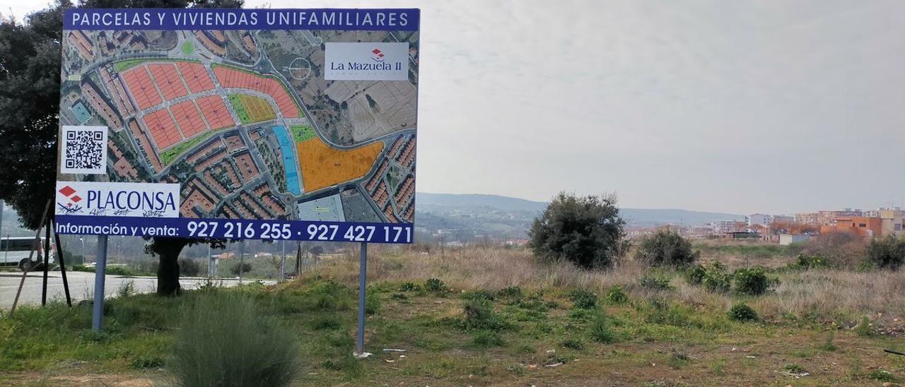 Zona donde se hará la urbanización de La Mazuela II, en Plasencia