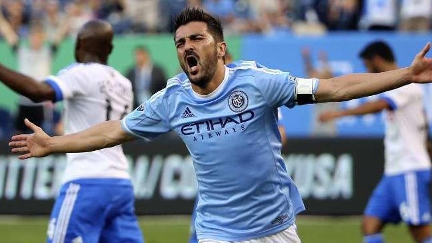 Villa celebra un gol del New York City.