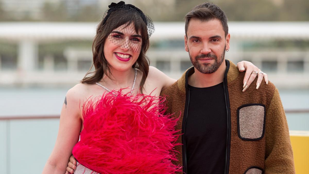 Raphaëlle Pérez y Adrián Silvestre, en el festival de Málaga, tras presentar 'Mi vacío yo'