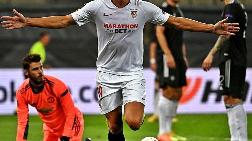 De Jong celebra el gol de la clasificación.