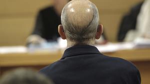 GRA024. MADRID, 10/04/2014.-La Audiencia Nacional celebra hoy la vista de extradición del exinspector Juan Antonio González Pacheco, Billy el Niño (en la imagen), reclamado por Argentina por torturas en el franquismo, entrega a la que se opone la Fiscalía al considerar que estos hechos estarían prescritos y se pueden investigar en España. EFE/Zipi ***POOL***