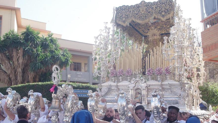 El trono de la Virgen del Gran Perdón del Prendimiento, el Domingo de Ramos de 2023.