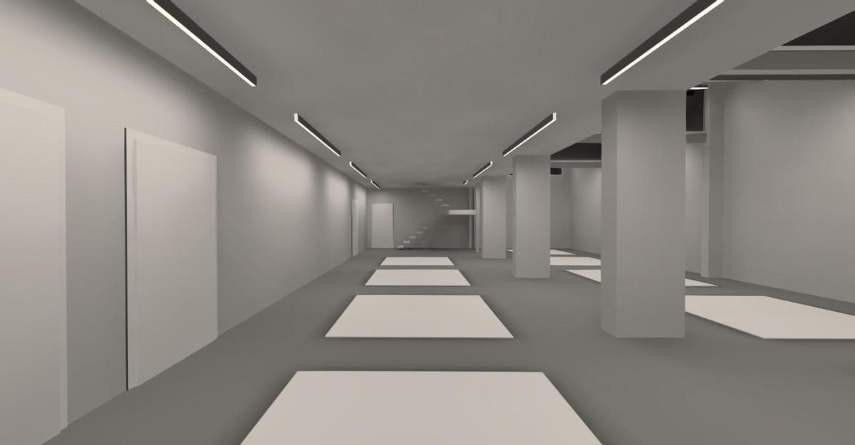Imagen virtual de cómo quedará la zona que será remodelada para ampliar el pabellón de halterofilia