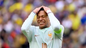 Mbappé, durante el partido de Francia contra Brasil