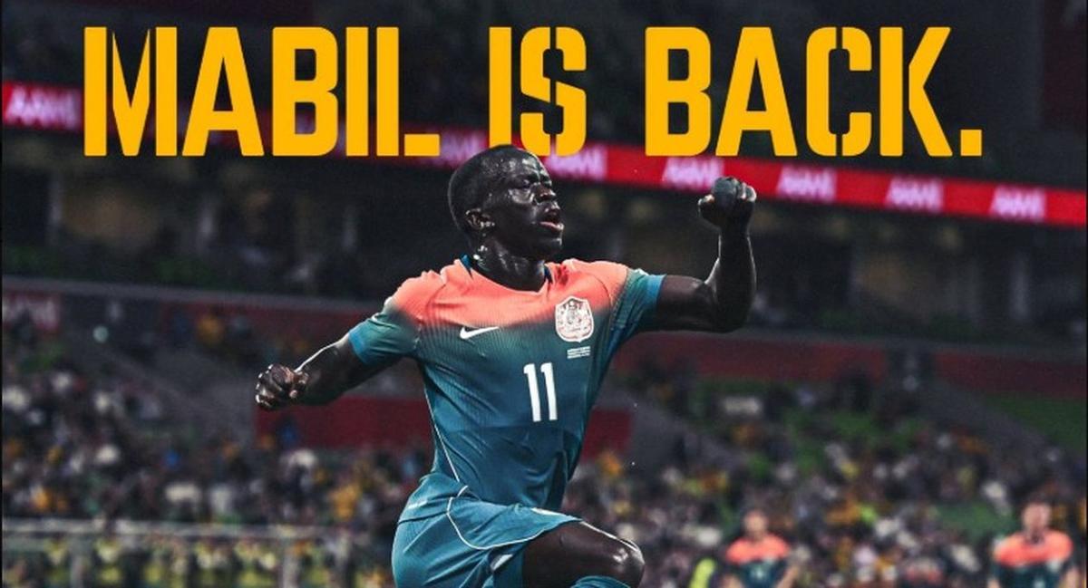 La traducción, "Mabil ha vuelto", tras ser titular y marcar con la selección de Australia en el 5-1 a Curazao.