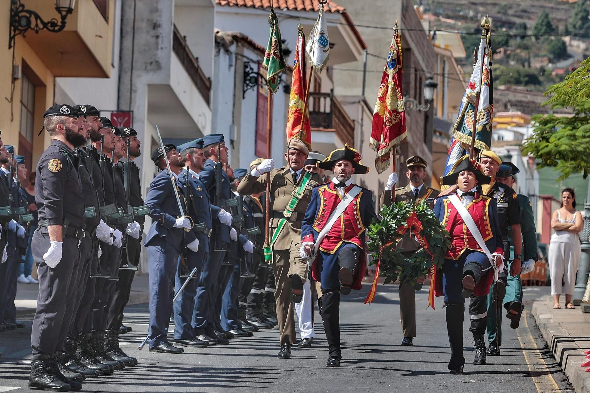 Acto de la bandera de la Fiesta Nacional en Arafo