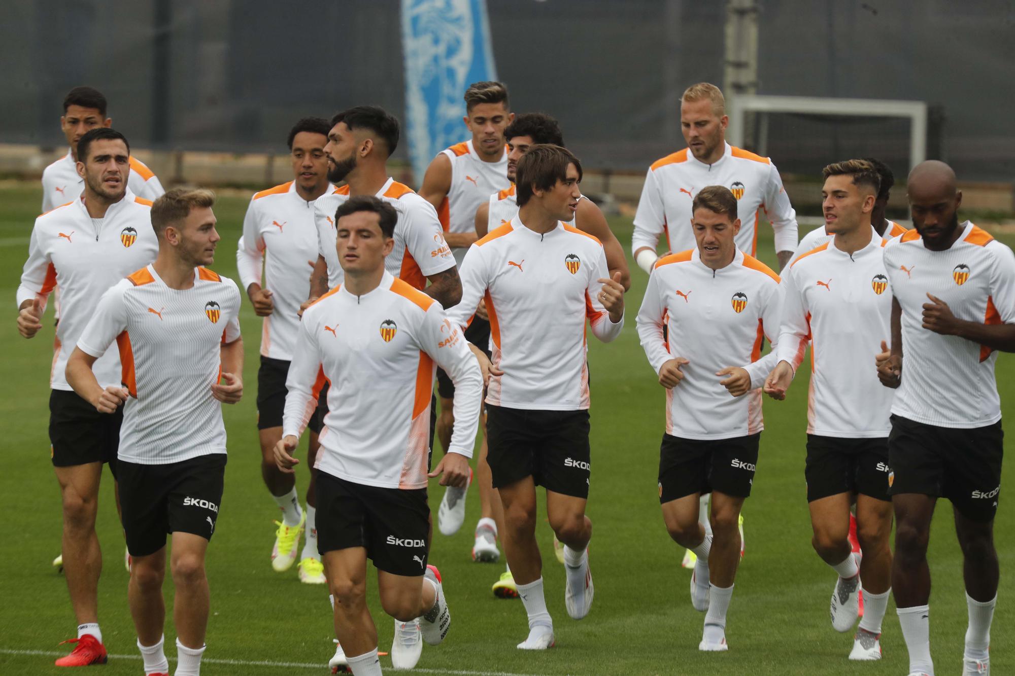 Entrenamiento del Valencia antes del encuentro frente al Mallorca