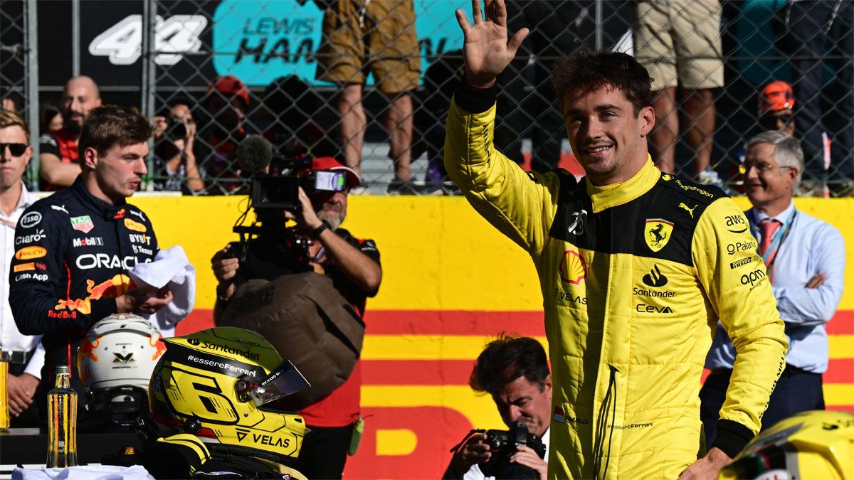 Leclerc, de amarillo en Italia, celebra su octava pole de la temporada