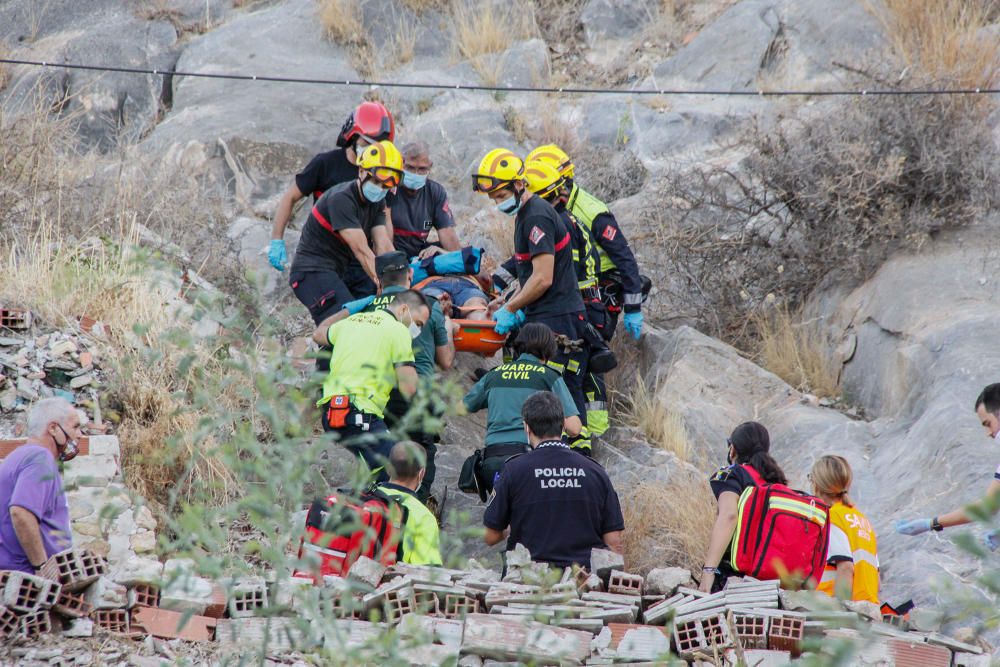 Caída de un hombre ladera abajo en Callosa de Segu