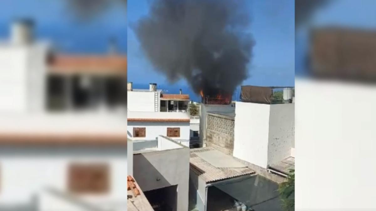 Incendio de una vivienda en Tejina