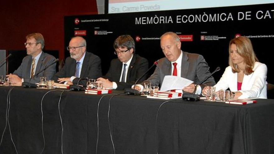 Un moment de la presentació, ahir, de la Memòria Econòmica de Catalunya