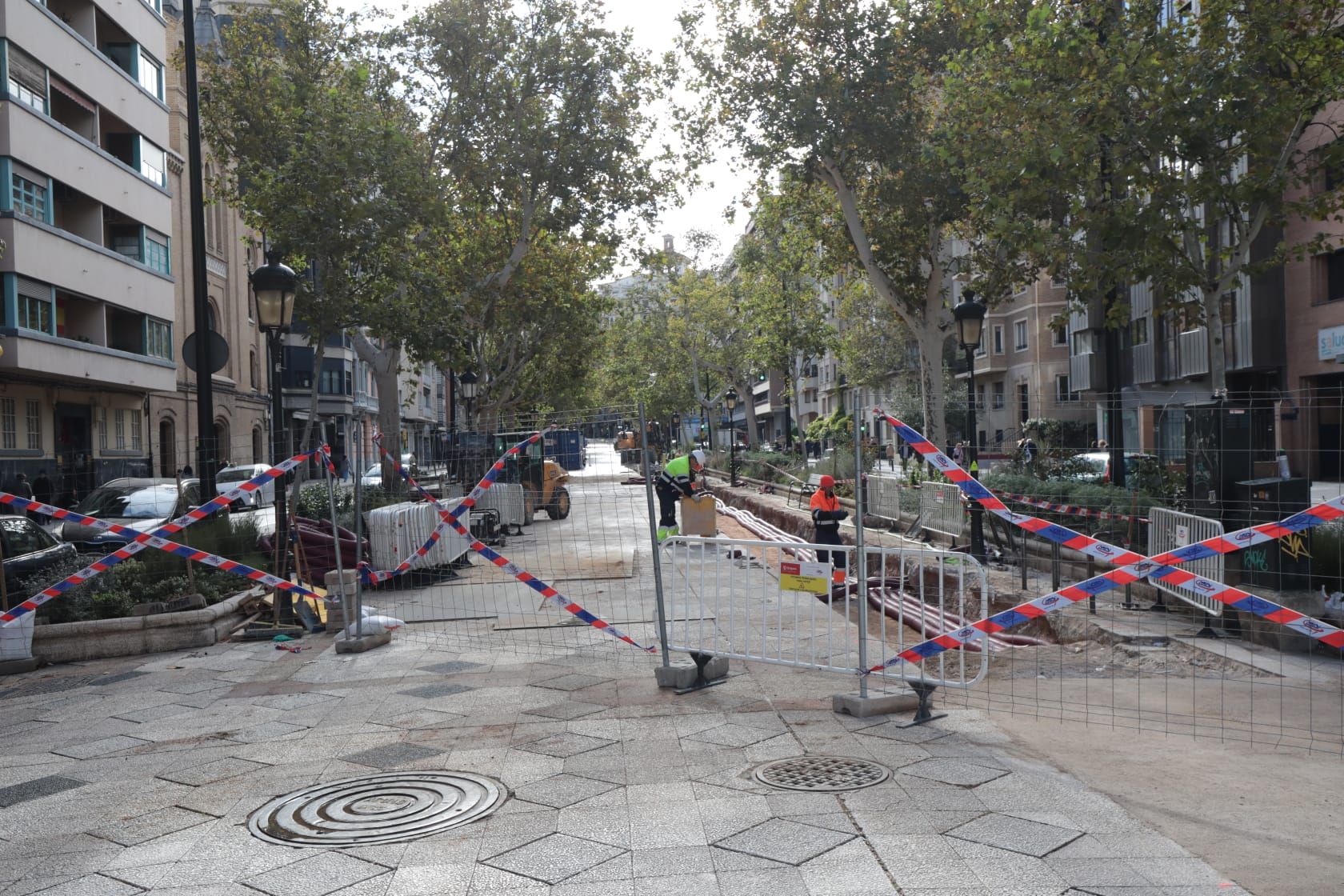 Las obras se apoderan del Paseo Sagasta de Zaragoza