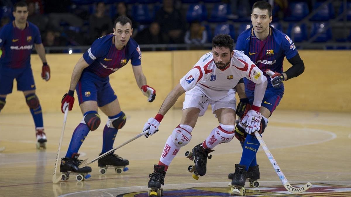 Un partido Barça-Reus Deportiu de hockey sobre patines.