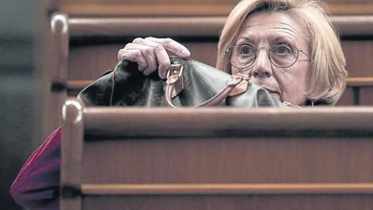 La cofundadora de UPD, Rosa Díez, el jueves, durante el pleno en el Congreso de los Diputados.