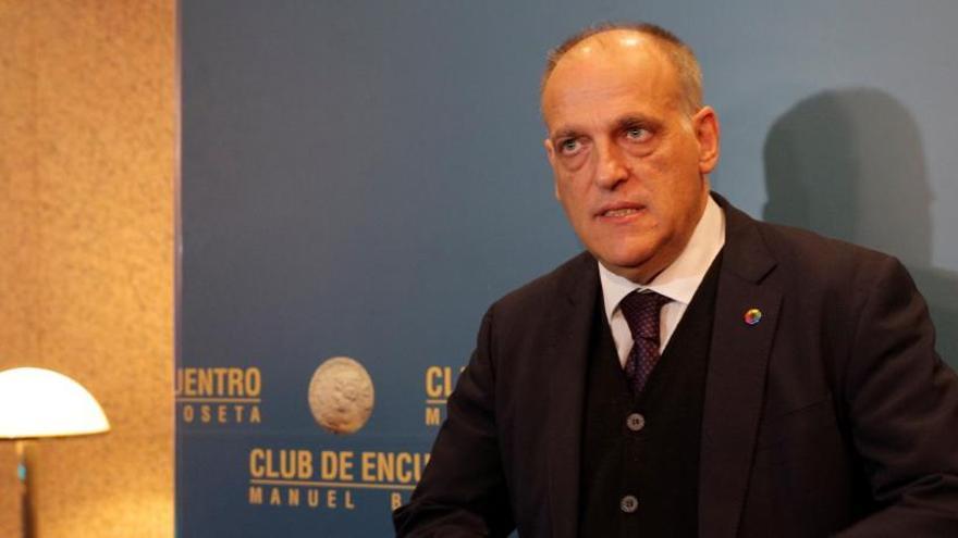 El presidente de la Liga de Fútbol Profesional, Javier Tebas.