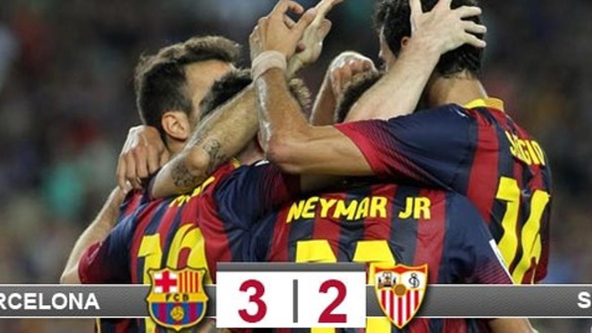 El Barça derrotó al Sevilla en el último suspiro