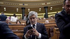 El ministro de Interior, Fernando Grande-Marlaska en la sesión de control al Gobierno en el Congreso de los Diputados, este miércoles.