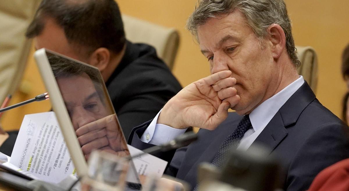 Alberto Núñez Feijóo, durante su comparecencia en la comisión de  investigación de la Dana en Valencia