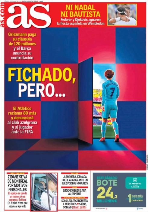 Portada AS sábado 13 julio 2019