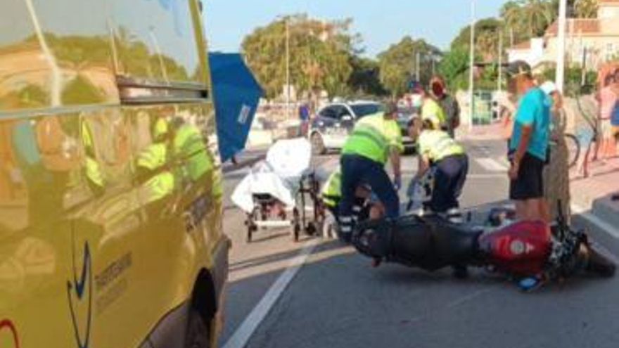 Provoca un accidente en San Javier con una moto robada, huye y deja malherida a la menor que iba con él
