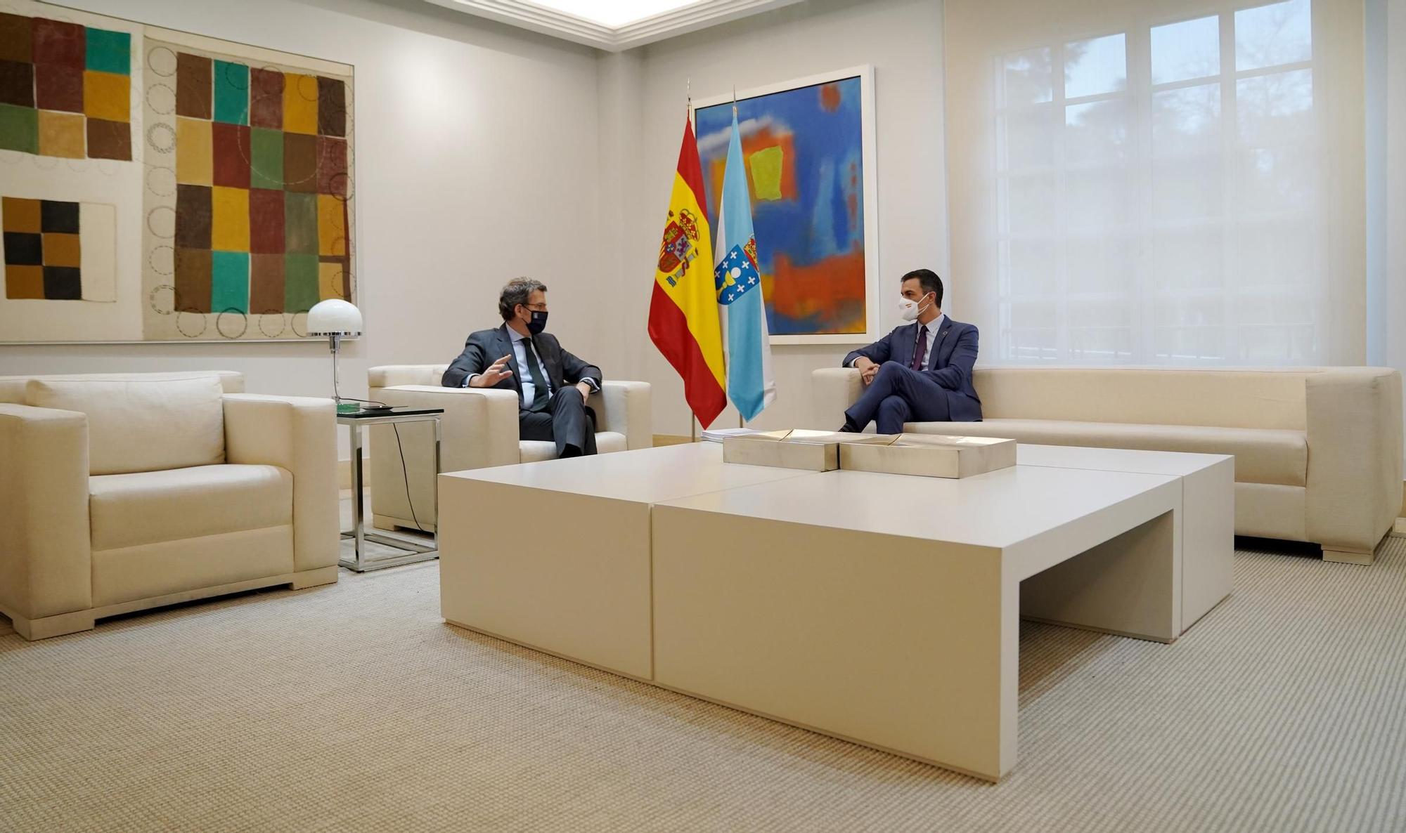 Reunión en Moncloa de Pedro Sánchez y Alberto Núñez Feijóo