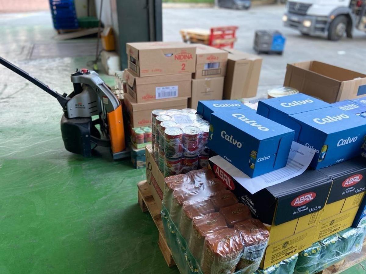 Alimentos en las instalaciones de Bancosol.