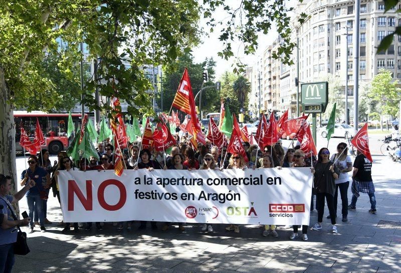 Manifestación contra la apertura de comercios en festivos