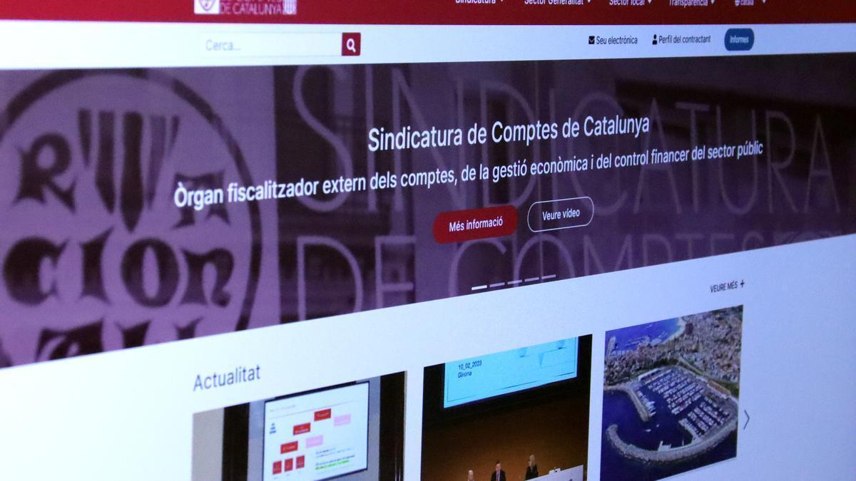 Imatges de la pàgina web de la Sindicatura de Comptes