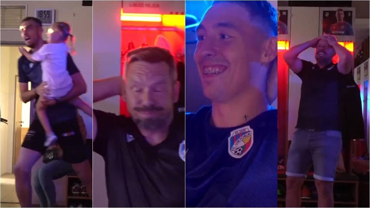 Las caras... La reacción de los futbolistas de Viktoria Plzen al sorteo de la Champions