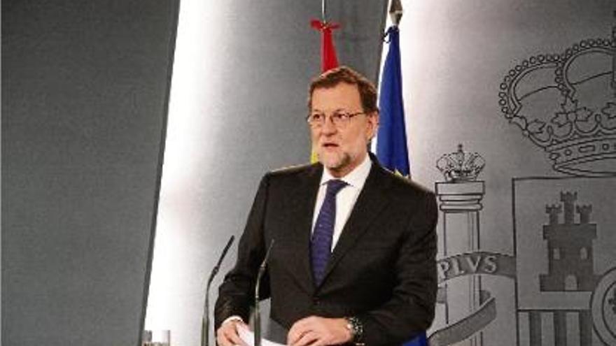 El president del Govern en funcions, Mariano Rajoy, ahir a la Moncloa.