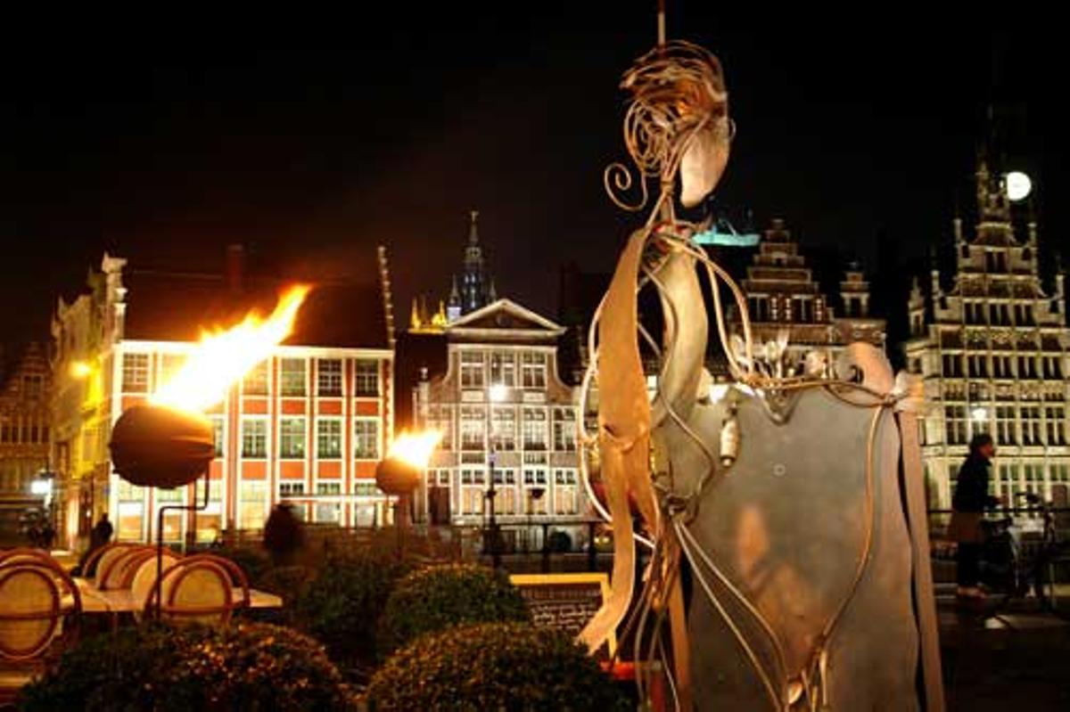 Plaza en la Ciudad Vieja de Gante.