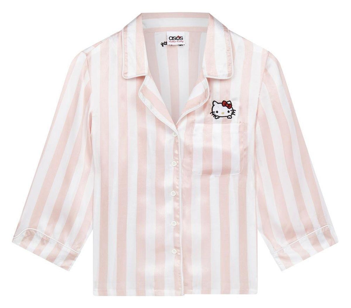 Camisa de pijama a rayas de ASOS x Hello Kitty.