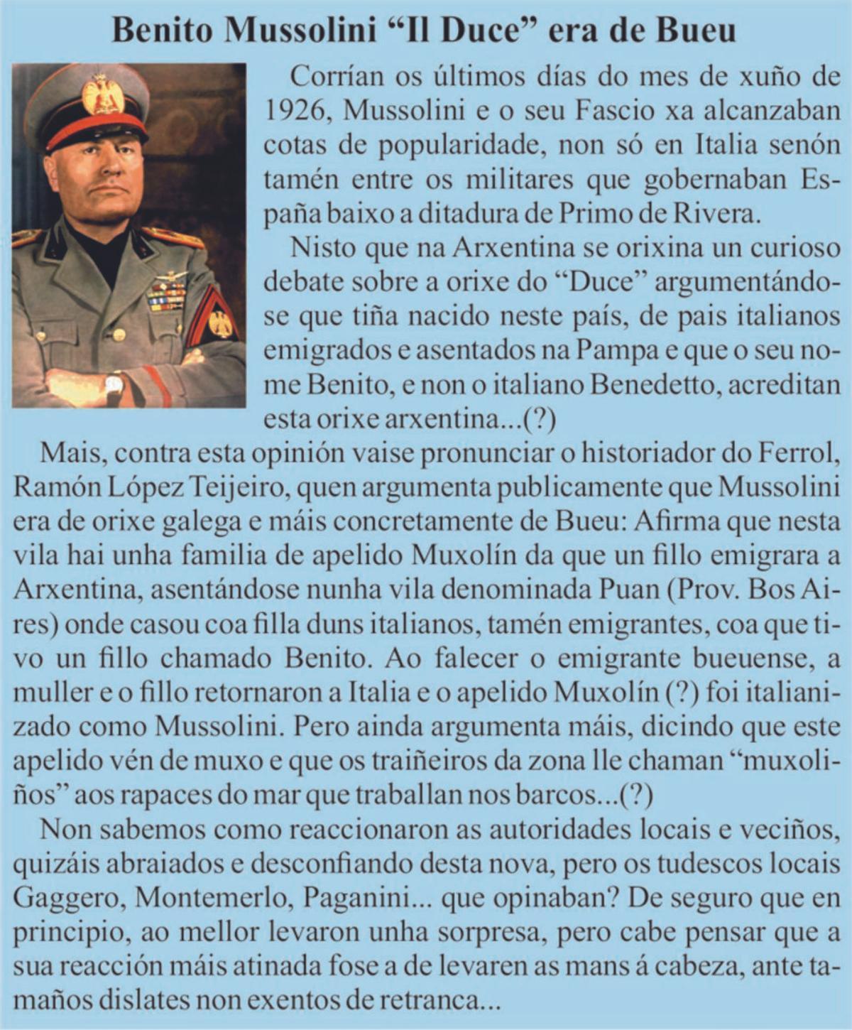 Mussolini de Bueu. |   // ARQUIVO DO AUTOR
